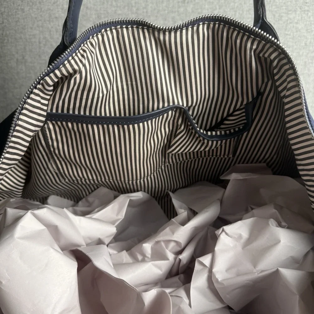 NWT Brouk & Co The Kennedy Weekend Canvas Duffel Bag‎ Large Navy Blue/White - Picture 7 of 10